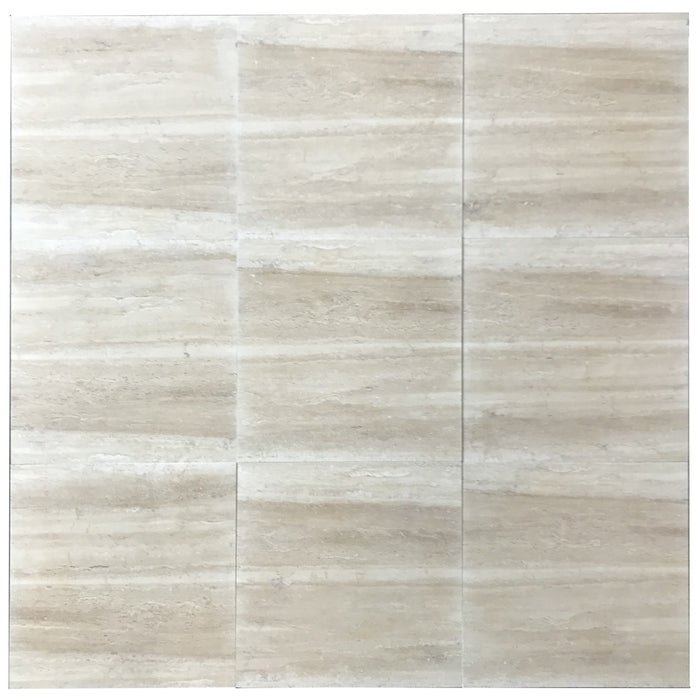 Vera Cruz Filled & Polished Travertine Tile - 12" x 24" x 3/8"