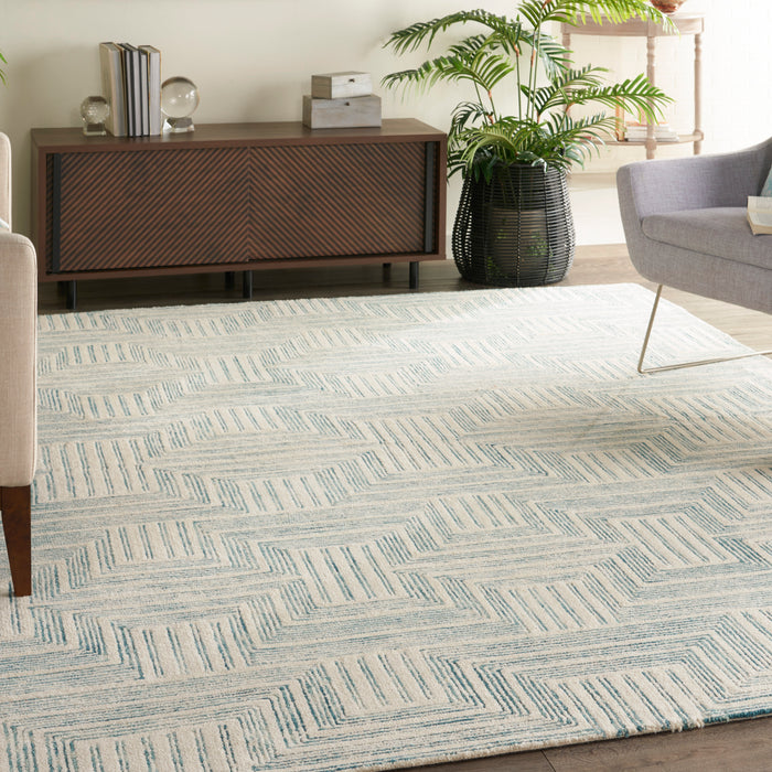 Interlock Wool Ivory / Turquoise ITL06 IVTUR