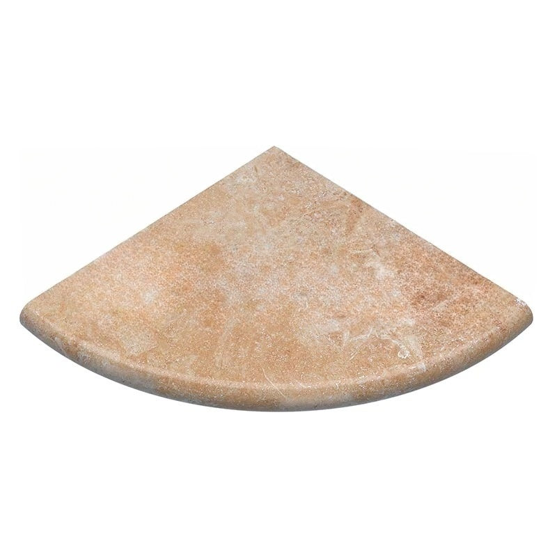 Walnut Travertine Corner Shelf - Filled & Honed (Both Sides)