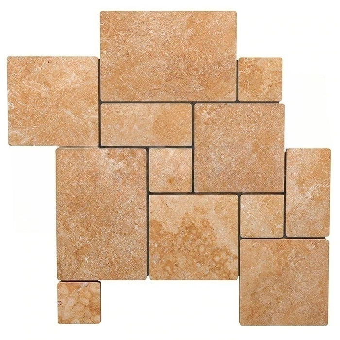 Walnut Travertine Roman Pattern - Tumbled