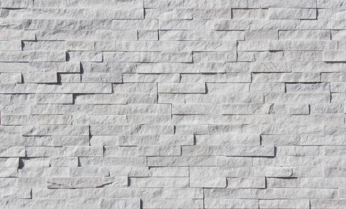 Full Ledger Sample - White Slate Ledgestone - 6" x 24" x 3/4" - 1" Split Face