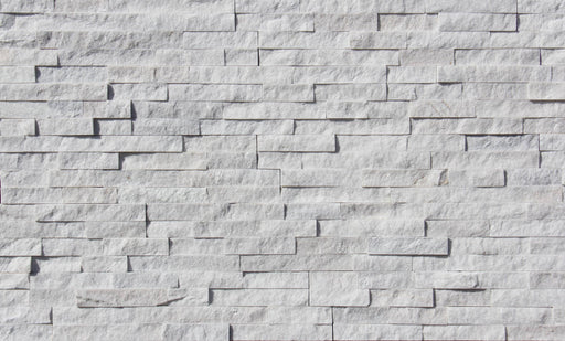 White Split Face Slate Ledgestone - 6" x 24"
