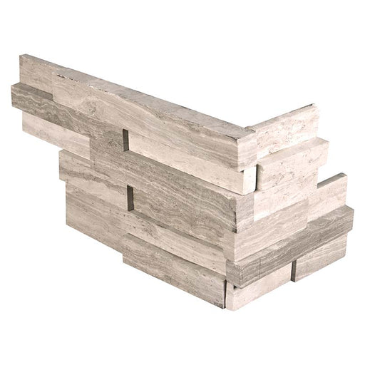 RockMount Stacked Stone Panel White Oak 3D LPNLMWHIOAK618COR-3DH