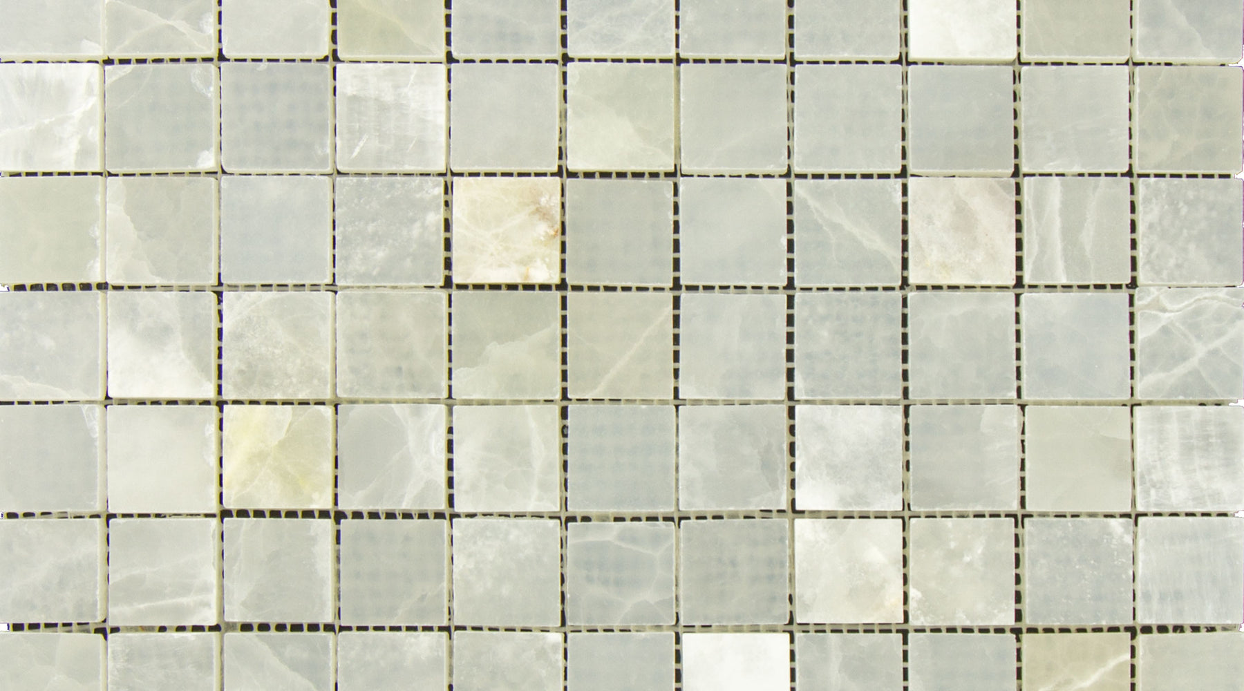 White Cross Cut Onyx Mosaic - 1" x 1" Polished