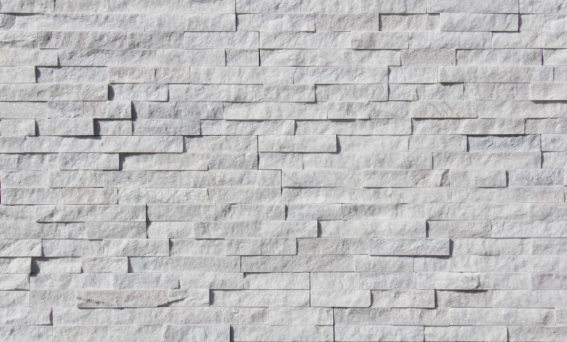 White Split Face Quartzite Ledgestone - 6" x 24"