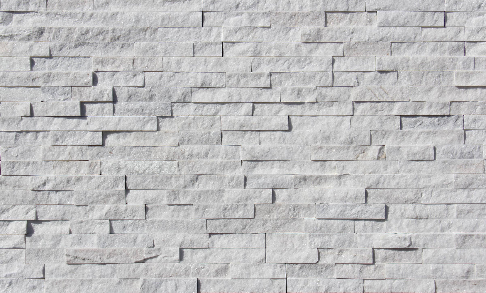 White Split Face Quartzite Ledgestone - 6" x 24"