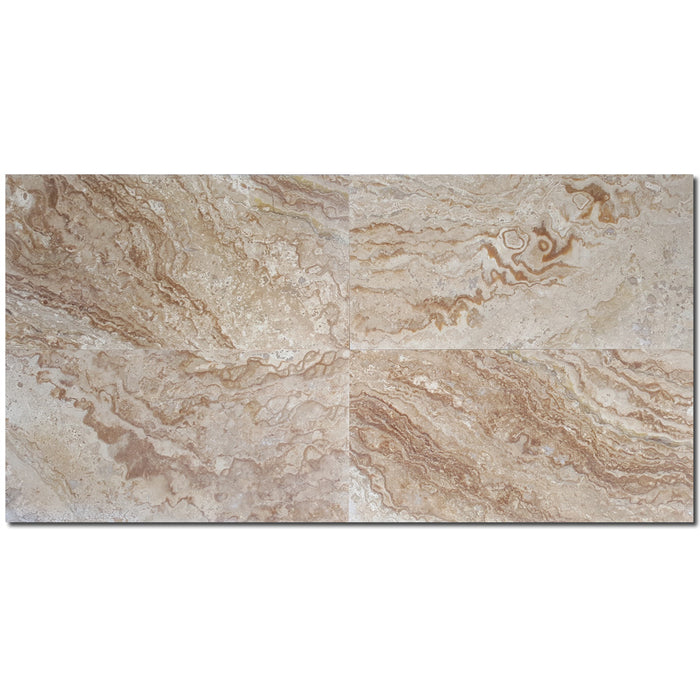 Wood Design Filled & Honed Travertine Tile - 12" x 24" x 1/2"