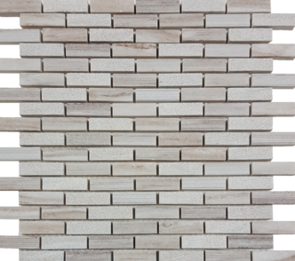 Full Sheet Sample - Pietra Antica Metropolitan Contempo Wooden Gray Strips Brick Natural Stone Mosaic - 5/8" x 2" Multi Finish