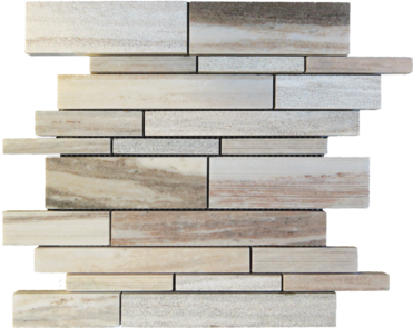 Full Sheet Sample - Pietra Antica Metropolitan Contempo Wooden Gray Random Linear Natural Stone Mosaic - 12" x 12" Multi Finish