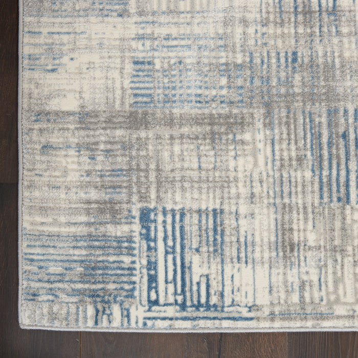 Solace Ivory / Grey / Blue Synthetic Fibers IVGBL