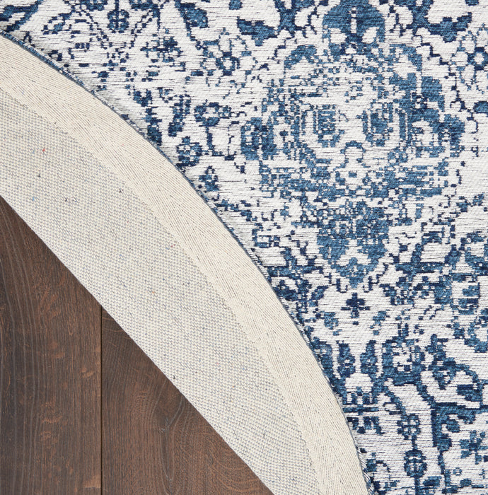 Damask Polyester Ivory / Navy IVNAV