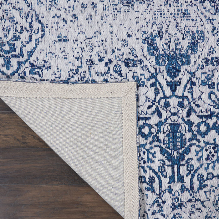 Damask Polyester Ivory / Navy IVNAV